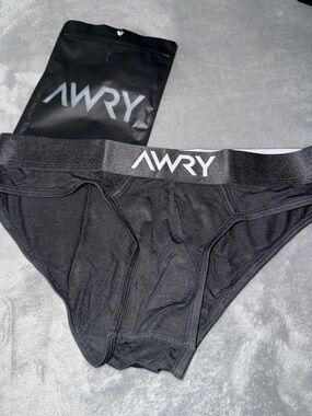 AWRY Men's Black Support Briefs with Branded Waistband